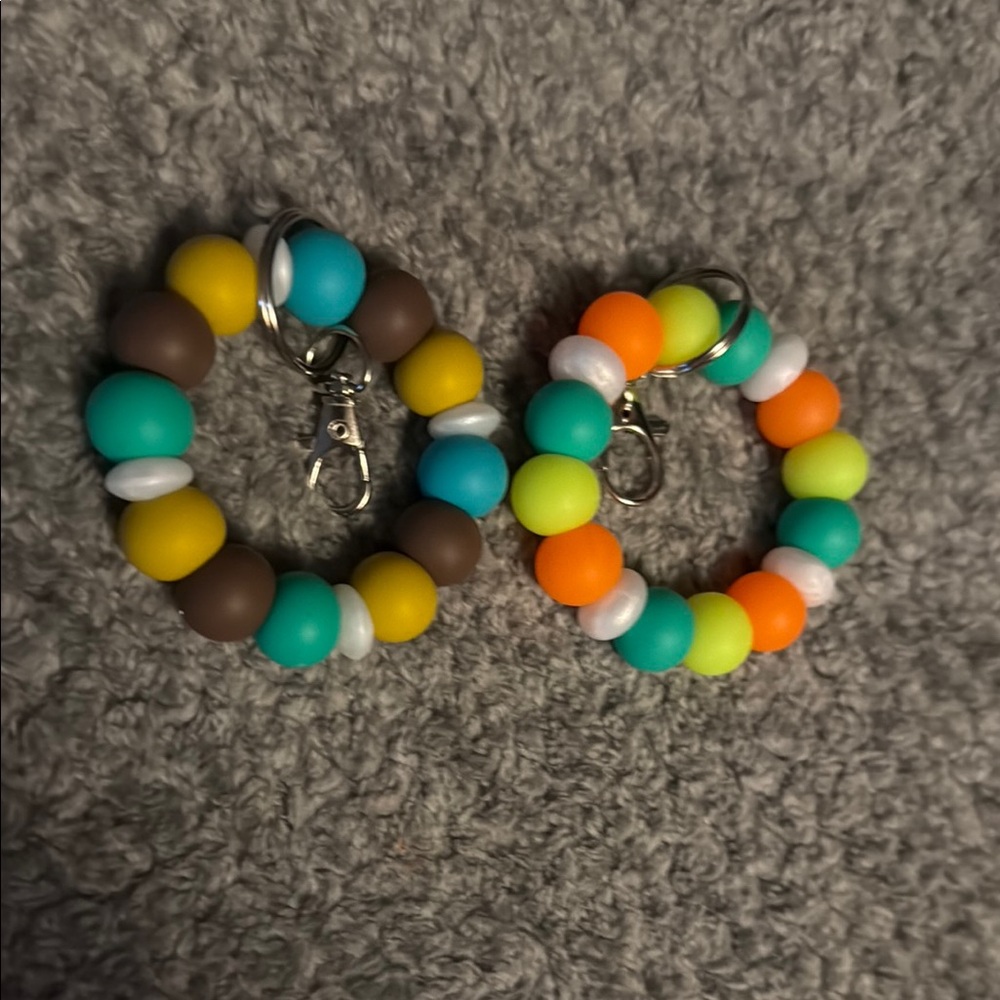 Colorful Beaded Kids Keychain Set
